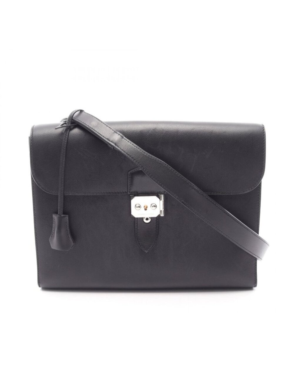 Hermes Shoulder Bag Sac Depeches 29 Black Leather